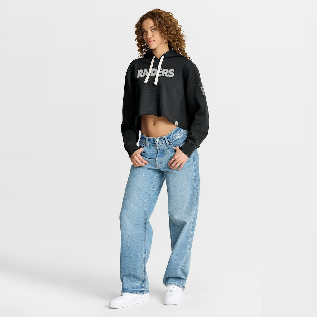 Las Vegas Raiders Women's Oversized Hometown Heritage Cropped Hoodie Black