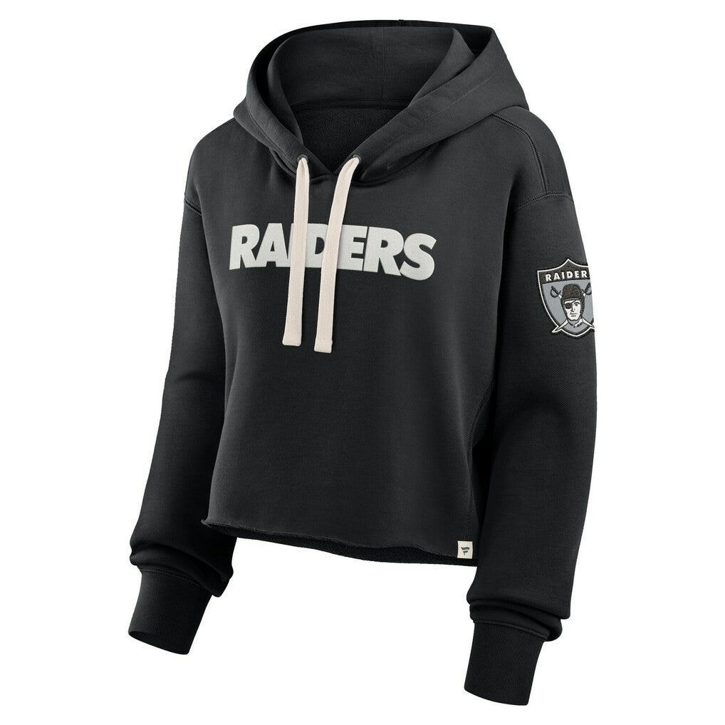 Las Vegas Raiders Women's Oversized Hometown Heritage Cropped Hoodie Black
