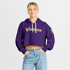 Minnesota Vikings Women's Oversized Hometown Heritage Cropped Hoodie Purple