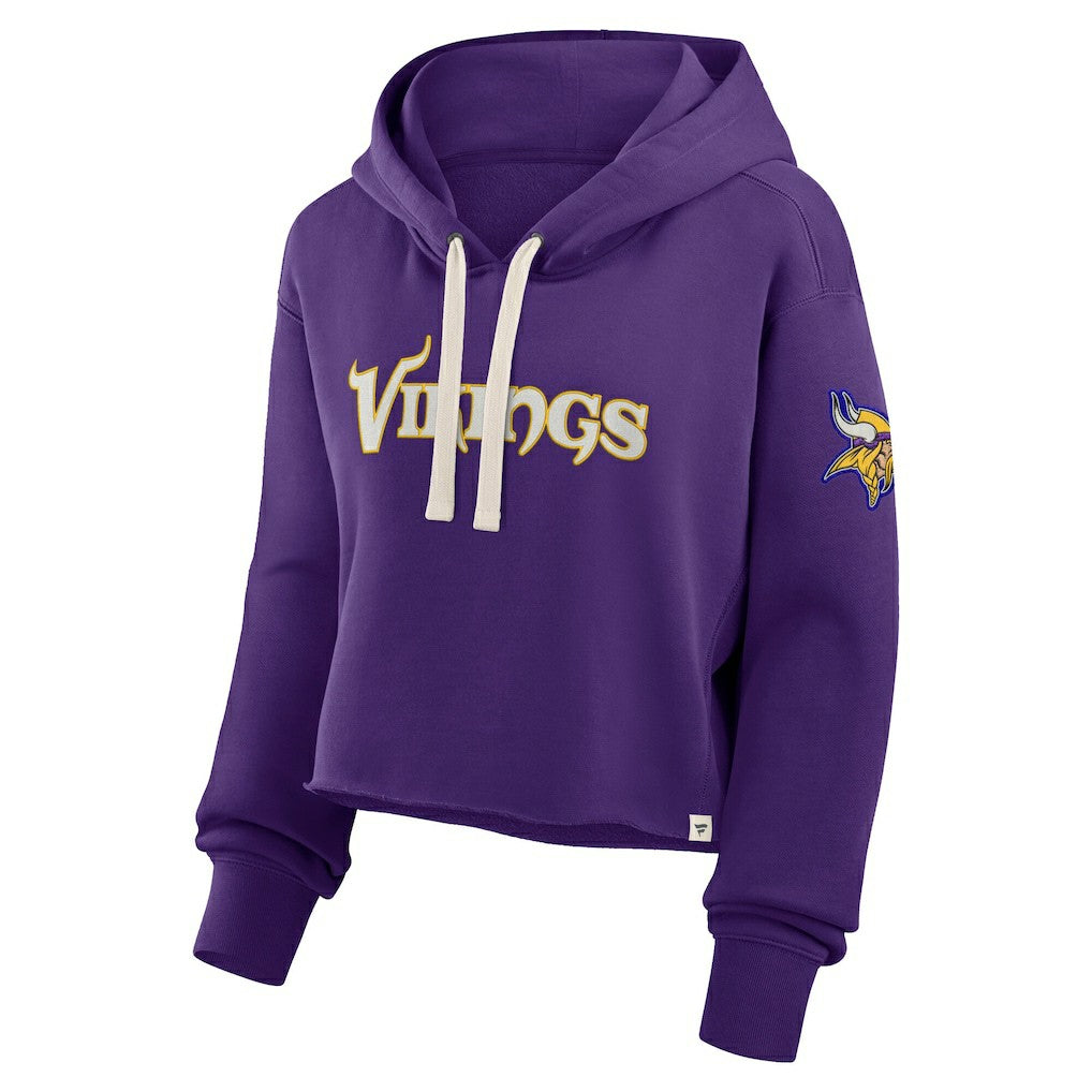 Minnesota Vikings Women's Oversized Hometown Heritage Cropped Hoodie Purple