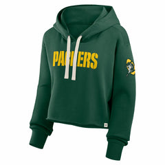 Green Bay Packers Women's Oversized Hometown Heritage Cropped Hoodie Green