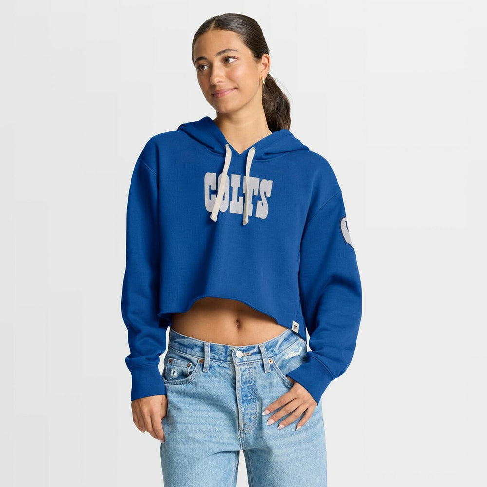 Indianapolis Colts Women's Oversized Hometown Heritage Cropped Hoodie Royal