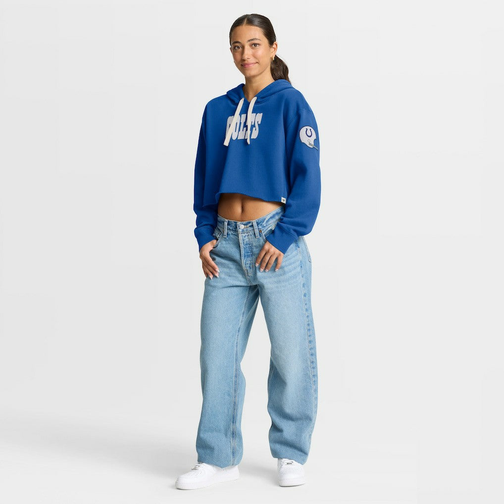 Indianapolis Colts Women's Oversized Hometown Heritage Cropped Hoodie Royal