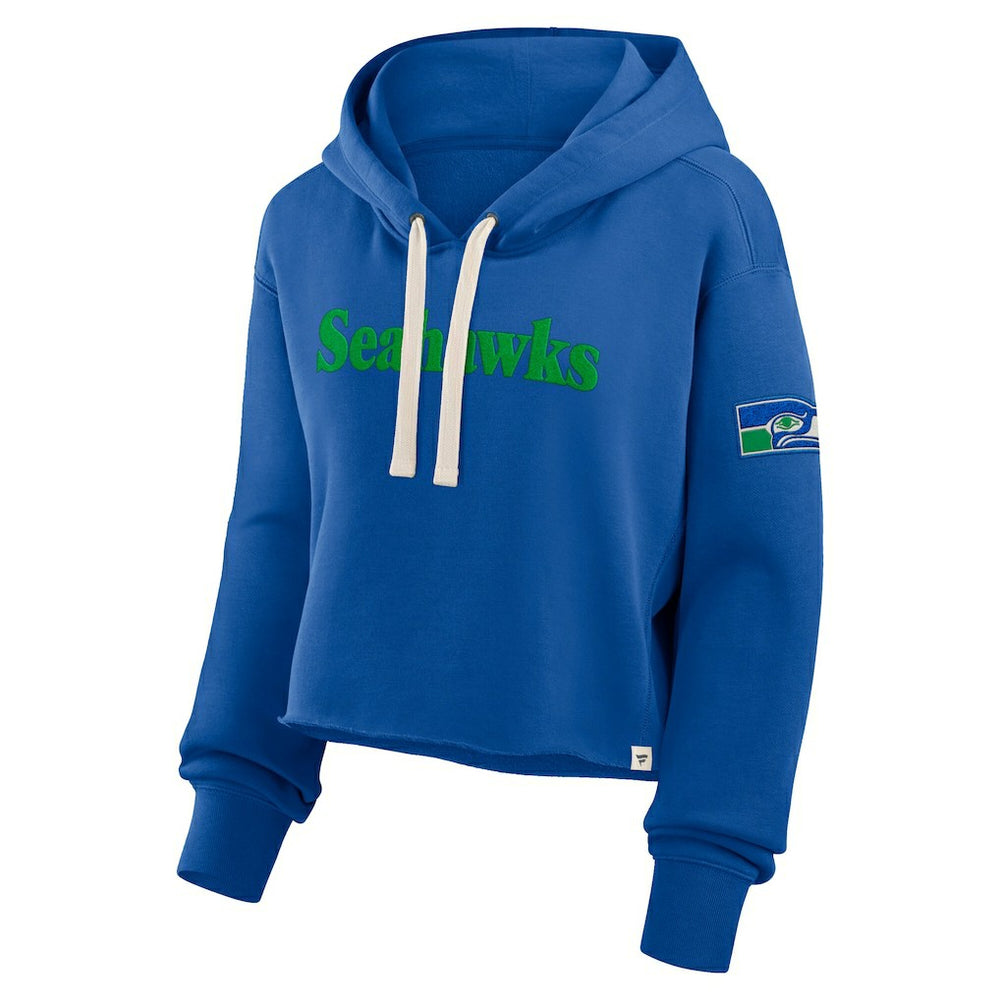 Seattle Seahawks Women's Oversized Hometown Heritage Cropped Hoodie Royal