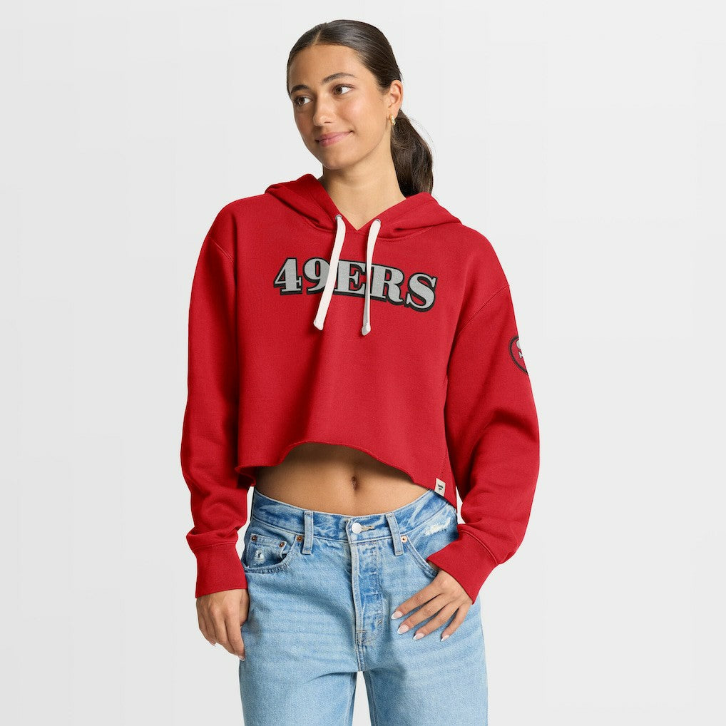San Francisco 49ers Women's Oversized Hometown Heritage Cropped Hoodie Scarlet