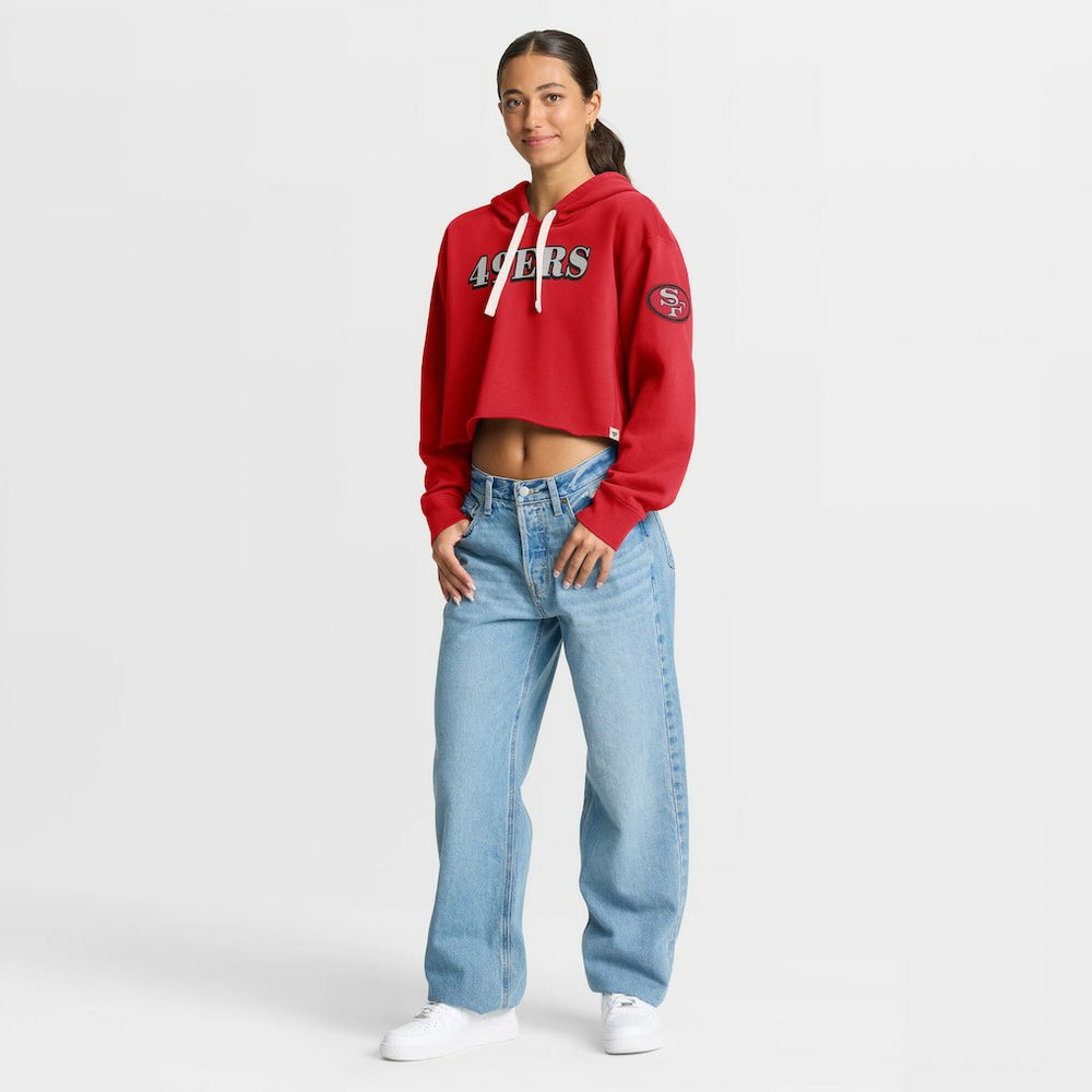 San Francisco 49ers Women's Oversized Hometown Heritage Cropped Hoodie Scarlet