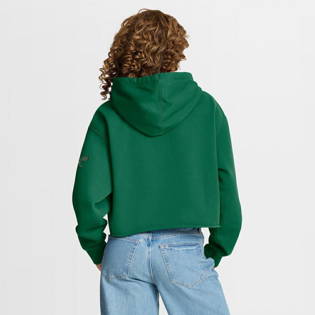 Philadelphia Eagles Women's Oversized Hometown Heritage Cropped Hoodie Kelly Green