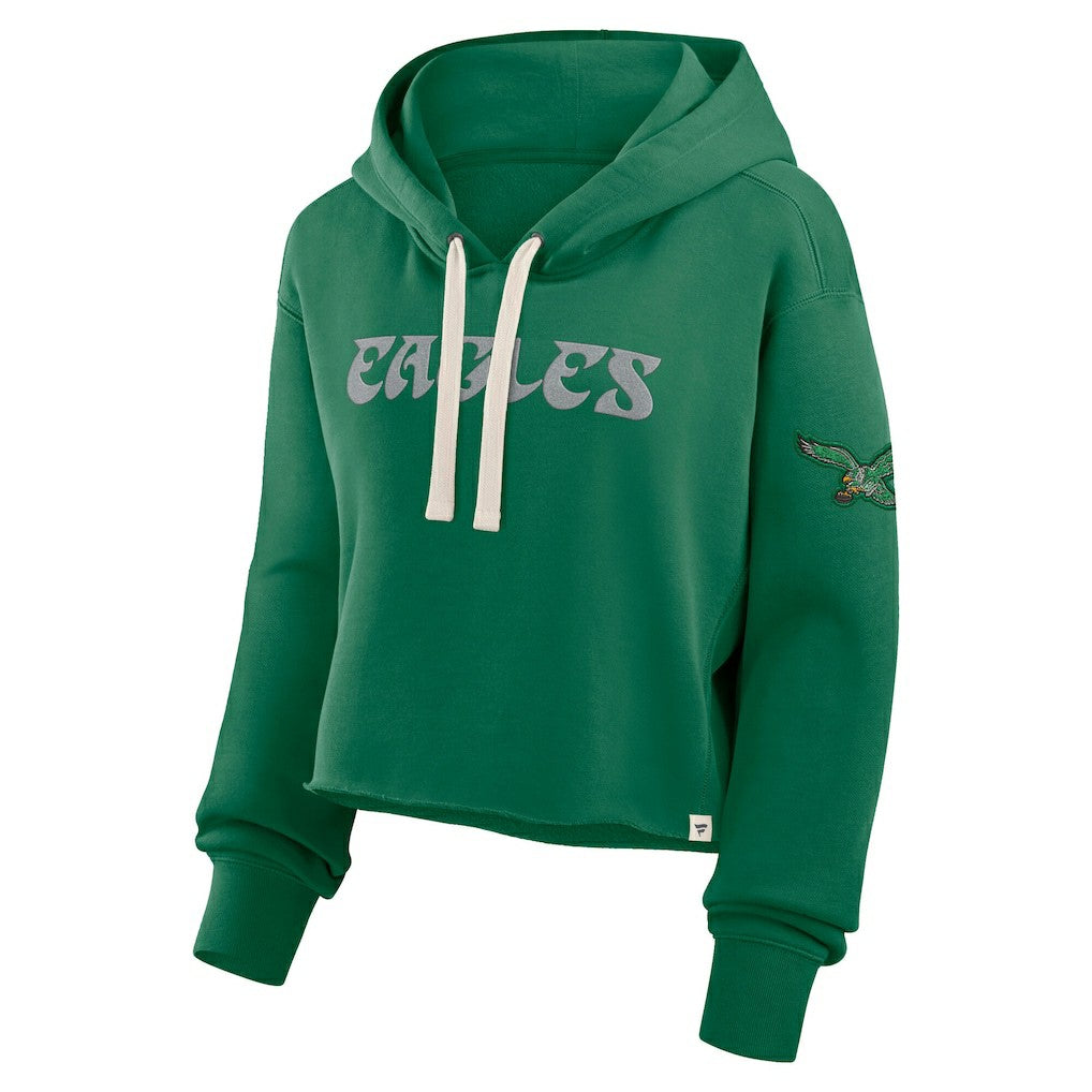 Philadelphia Eagles Women's Oversized Hometown Heritage Cropped Hoodie Kelly Green