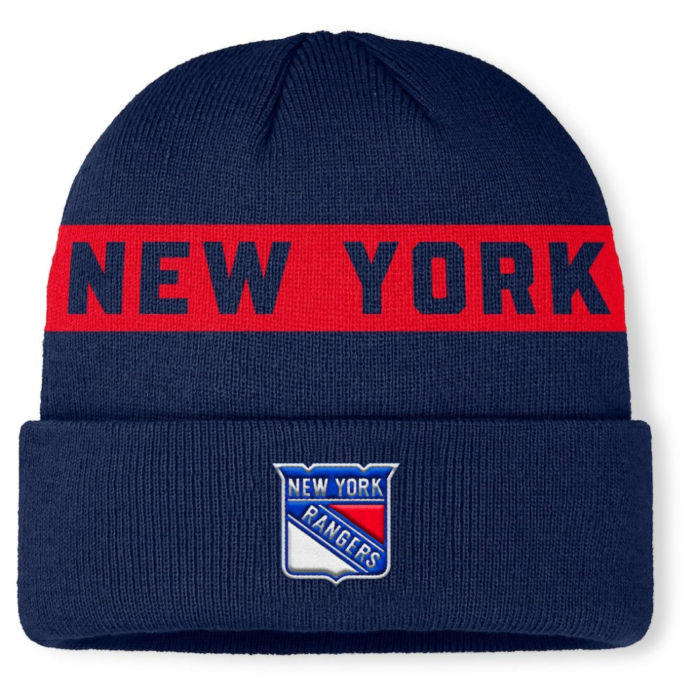 NHL New York Rangers Fanatics Authentic Pro Rink Cuffed Knit Hat - Navy