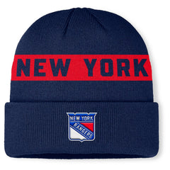 NHL New York Rangers Fanatics Authentic Pro Rink Cuffed Knit Hat - Navy