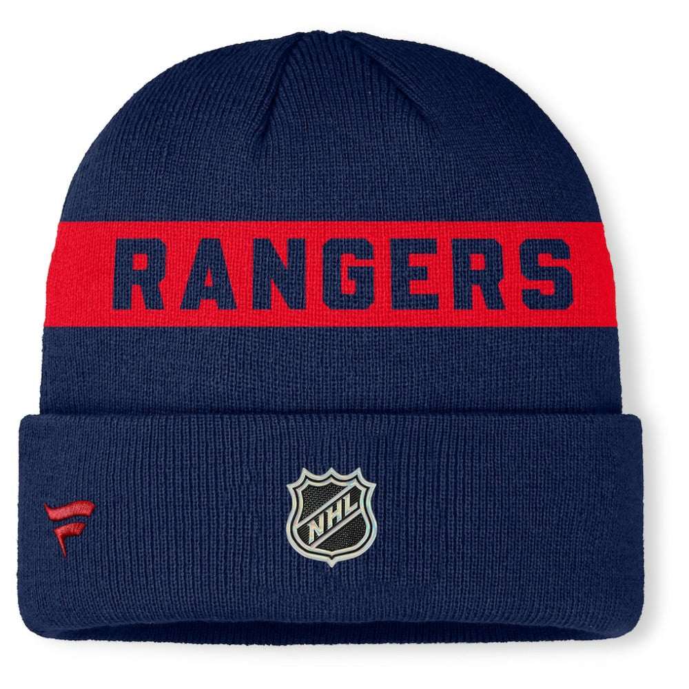 NHL New York Rangers Fanatics Authentic Pro Rink Cuffed Knit Hat - Navy