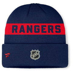 NHL New York Rangers Fanatics Authentic Pro Rink Cuffed Knit Hat - Navy