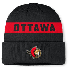 NHL Ottawa Senators Fanatics Authentic Pro Rink Cuffed Knit Hat - Black