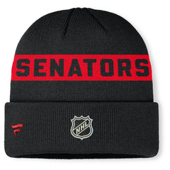 NHL Ottawa Senators Fanatics Authentic Pro Rink Cuffed Knit Hat - Black