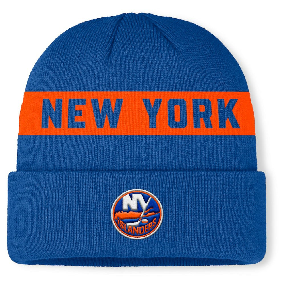 NHL New York Islanders Fanatics Authentic Pro Rink Cuffed Knit Hat - Royal