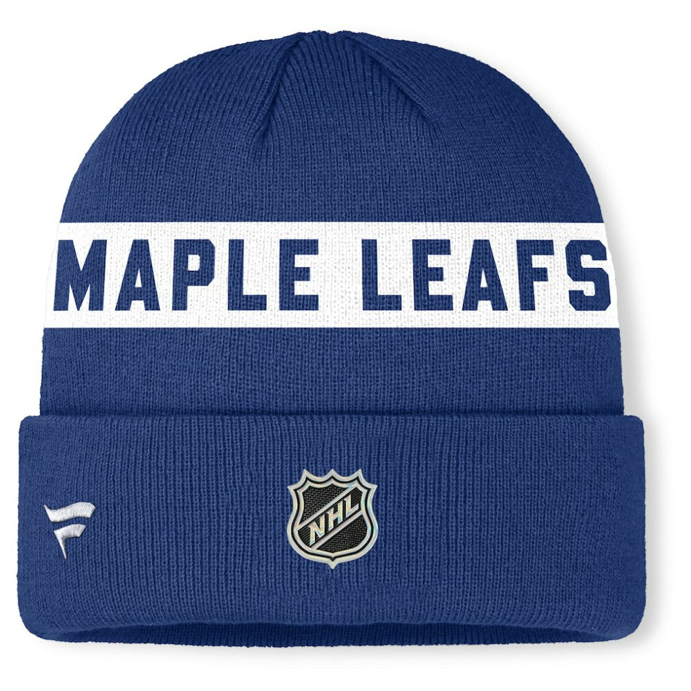 NHL Toronto Maple Leafs Fanatics Authentic Pro Rink Cuffed Knit Hat - Blue