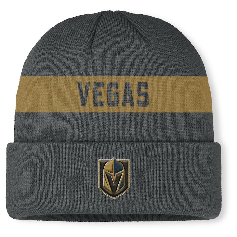 NHL Vegas Golden Knights Fanatics Authentic Pro Rink Cuffed Knit Hat - Gray