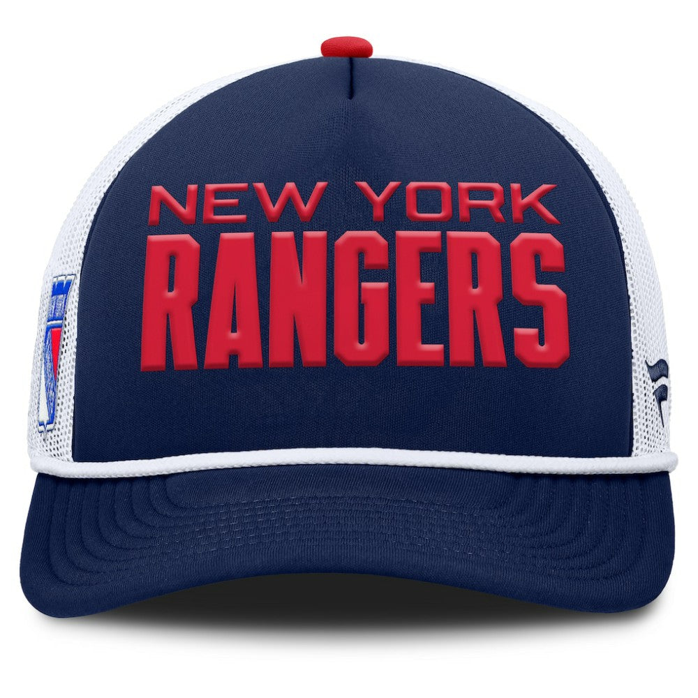NHL New York Rangers Fanatics Authentic Pro Rink A-Frame Adjustable Hat - Navy/White