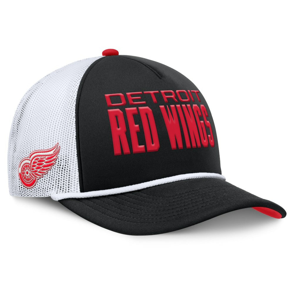 NHL Detroit Red Wings Fanatics Authentic Pro Rink A-Frame Adjustable Hat - Black/White