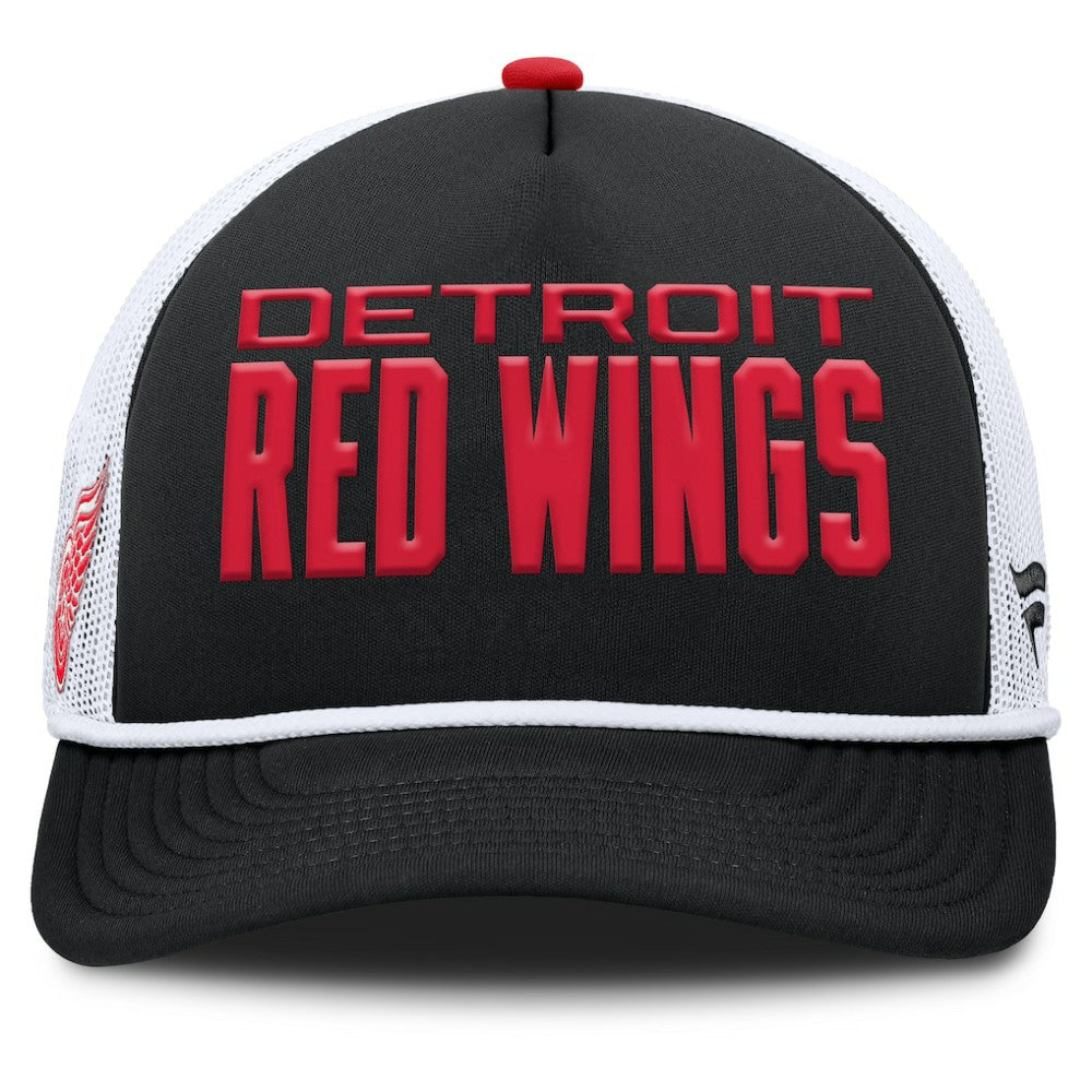 NHL Detroit Red Wings Fanatics Authentic Pro Rink A-Frame Adjustable Hat - Black/White