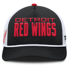 NHL Detroit Red Wings Fanatics Authentic Pro Rink A-Frame Adjustable Hat - Black/White