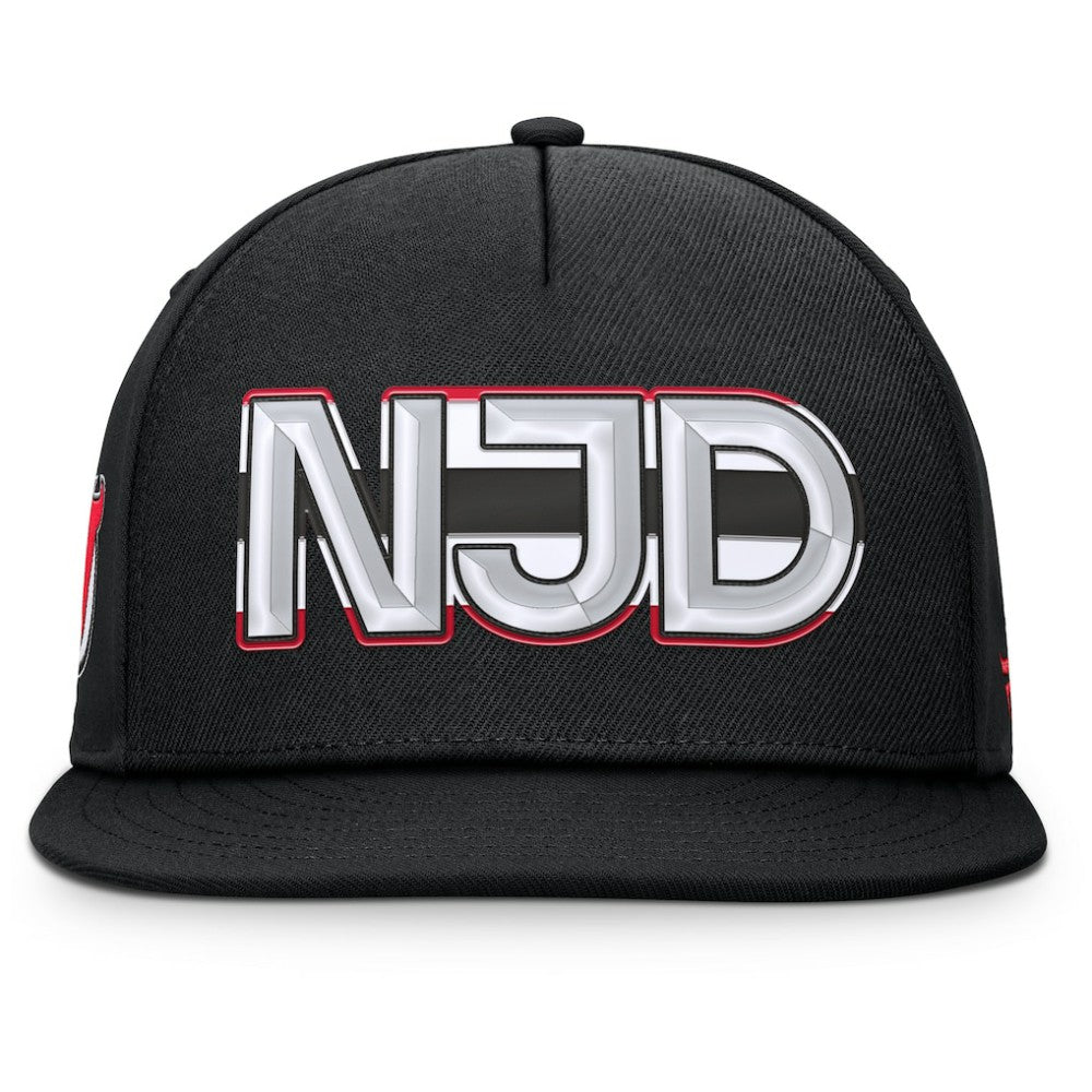 NHL New Jersey Devils Fanatics Authentic Pro Rink Team Code Snapback Hat - Black