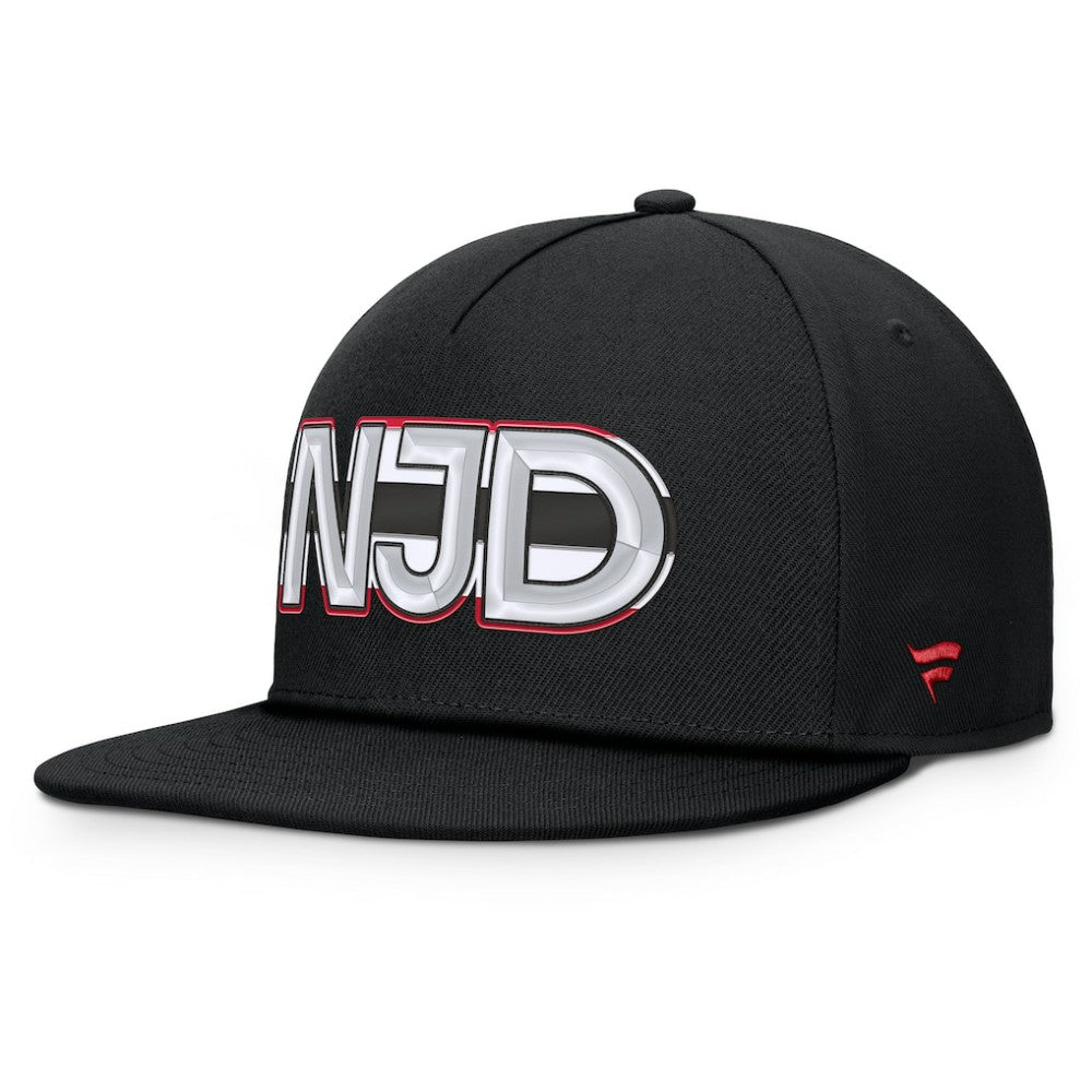 NHL New Jersey Devils Fanatics Authentic Pro Rink Team Code Snapback Hat - Black