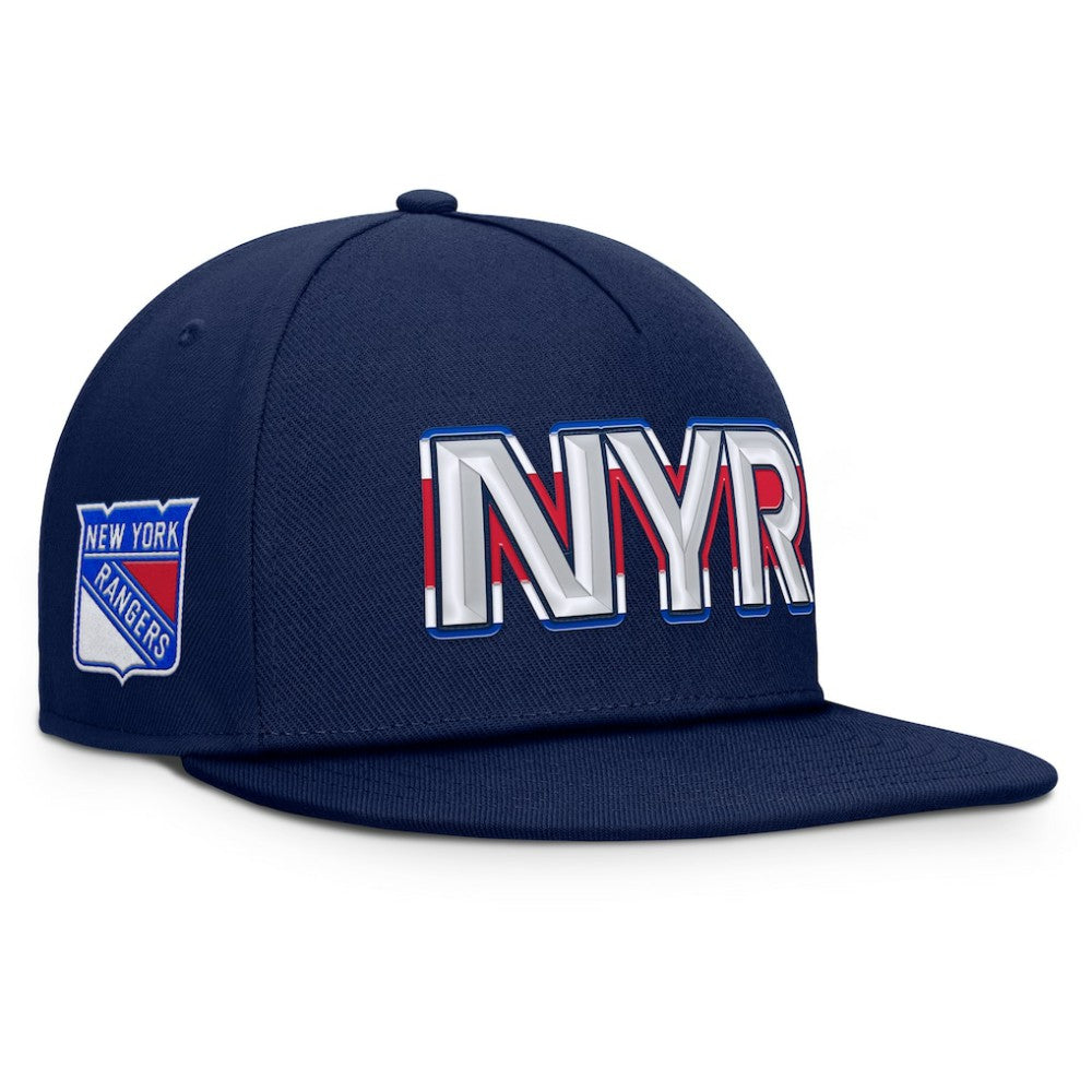 NHL New York Rangers Fanatics Authentic Pro Rink Team Code Snapback Hat - Navy