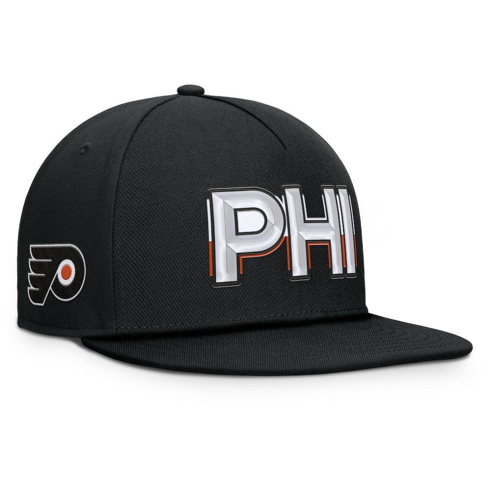 NHL Philadelphia Flyers Fanatics Authentic Pro Rink Team Code Snapback Hat - Black