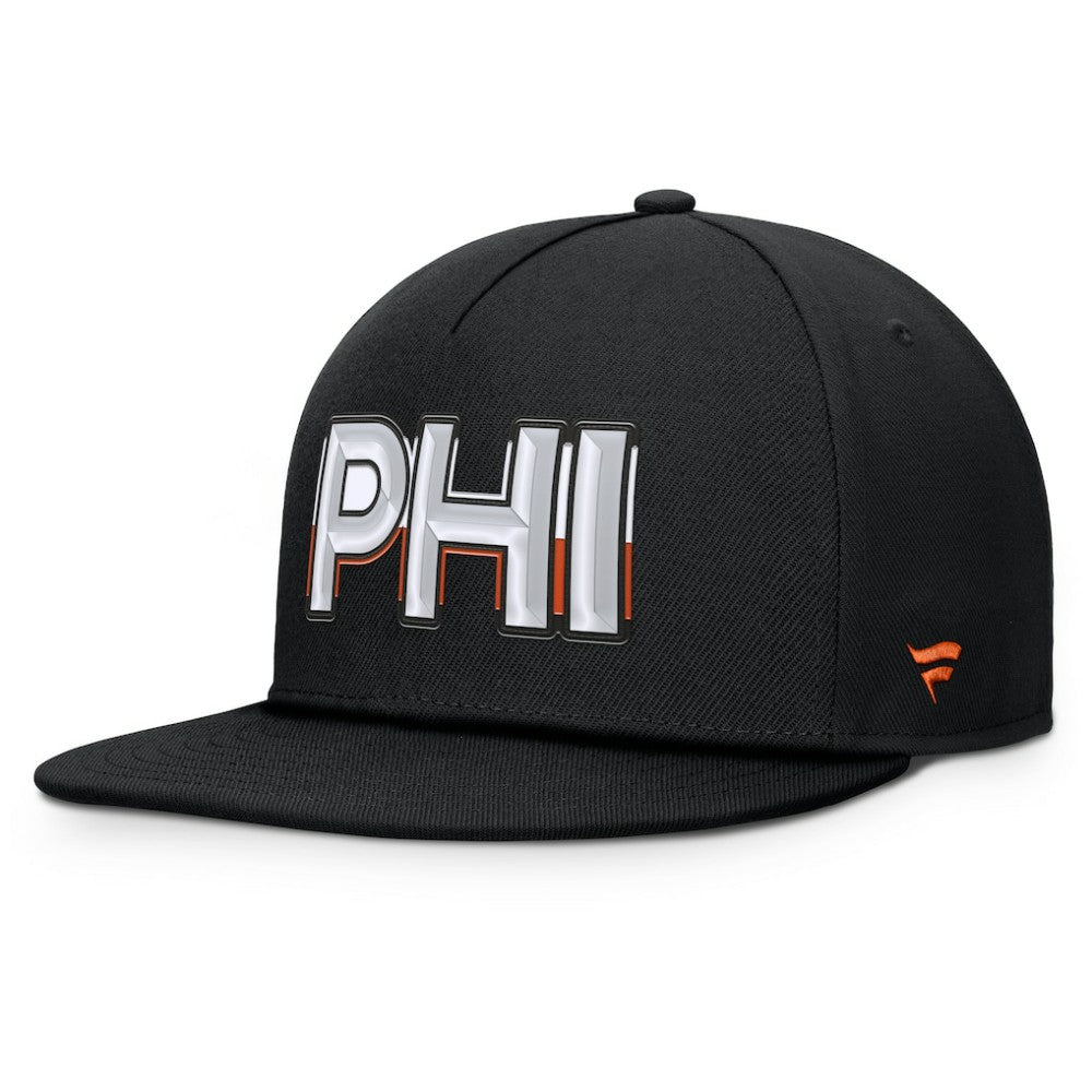 NHL Philadelphia Flyers Fanatics Authentic Pro Rink Team Code Snapback Hat - Black