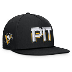 NHL Pittsburgh Penguins Fanatics Authentic Pro Rink Team Code Snapback Hat - Black