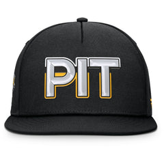 NHL Pittsburgh Penguins Fanatics Authentic Pro Rink Team Code Snapback Hat - Black
