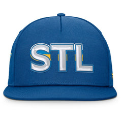 NHL St. Louis Blues Fanatics Authentic Pro Rink Team Code Snapback Hat - Blue
