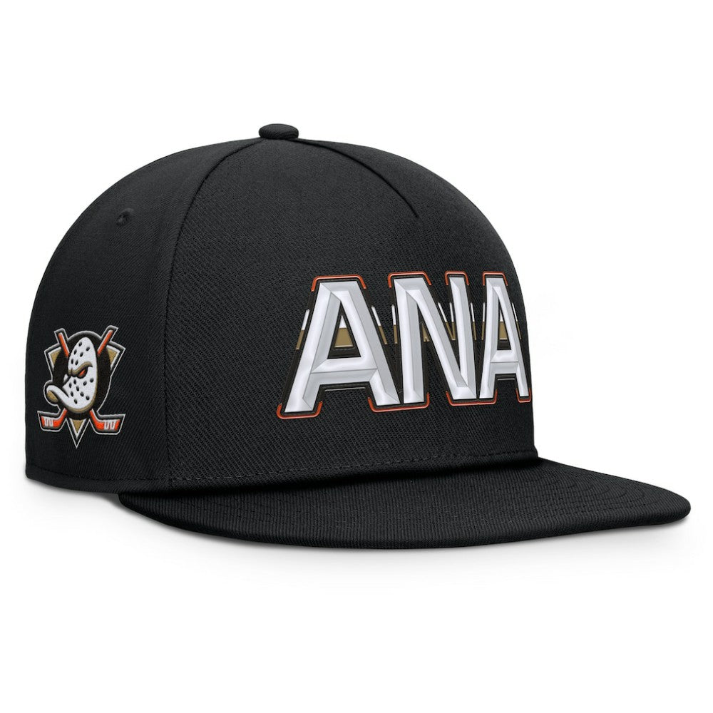 NHL Anaheim Ducks Fanatics Authentic Pro Rink Team Code Snapback Hat - Black