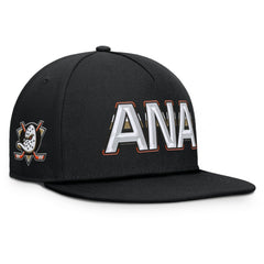 NHL Anaheim Ducks Fanatics Authentic Pro Rink Team Code Snapback Hat - Black