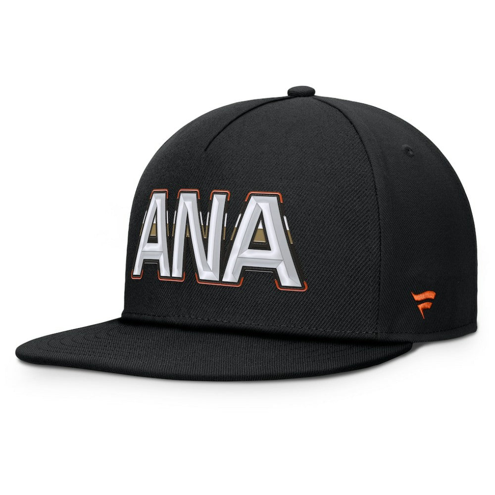 NHL Anaheim Ducks Fanatics Authentic Pro Rink Team Code Snapback Hat - Black