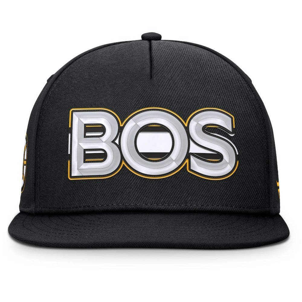 NHL Boston Bruins Fanatics Authentic Pro Rink Team Code Snapback Hat - Black