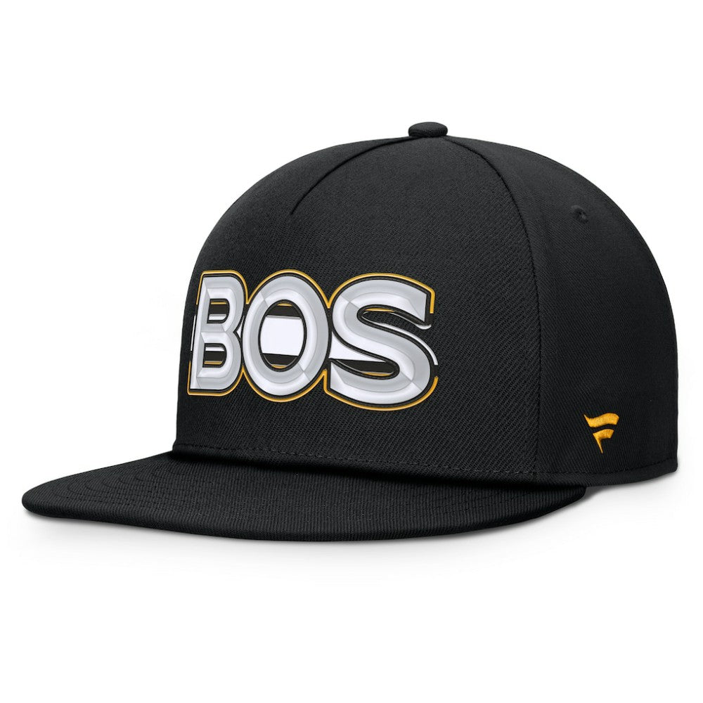 NHL Boston Bruins Fanatics Authentic Pro Rink Team Code Snapback Hat - Black