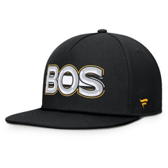 NHL Boston Bruins Fanatics Authentic Pro Rink Team Code Snapback Hat - Black