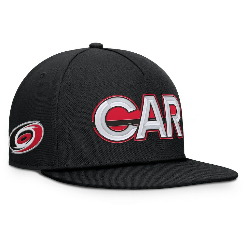 NHL Carolina Hurricanes Fanatics Authentic Pro Rink Team Code Snapback Hat - Black
