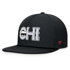 NHL Chicago Blackhawks Fanatics Authentic Pro Rink Team Code Snapback Hat - Black