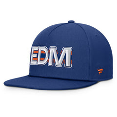 NHL Edmonton Oilers Fanatics Authentic Pro Rink Team Code Snapback Hat - Royal