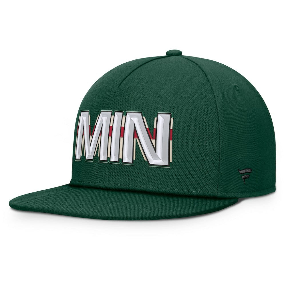NHL Minnesota Wild Fanatics Authentic Pro Rink Team Code Snapback Hat - Green