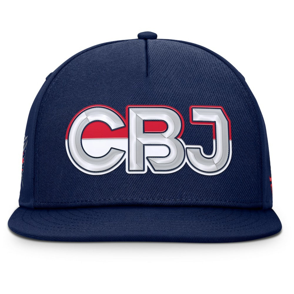 NHL Columbus Blue Jackets Fanatics Authentic Pro Rink Team Code Snapback Hat - Navy