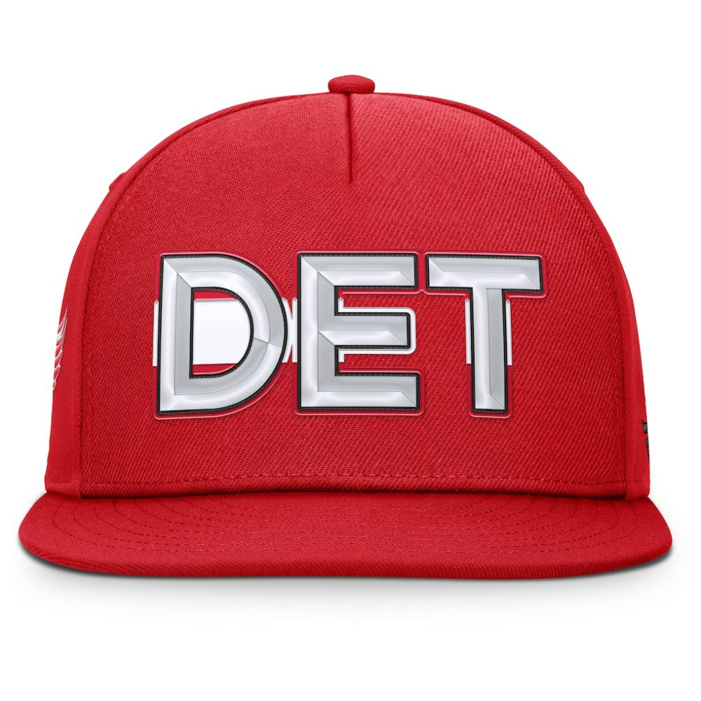 NHL Detroit Red Wings Fanatics Authentic Pro Rink Team Code Snapback Hat - Red