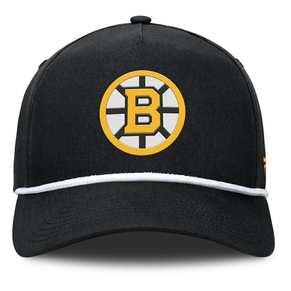 NHL Boston Bruins Fanatics Authentic Pro Rink Roper A-Frame Adjustable Hat - Black