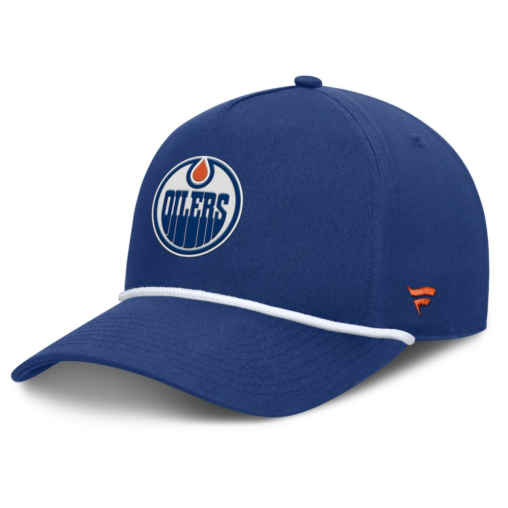 NHL Edmonton Oilers Fanatics Authentic Pro Rink Roper A-Frame Adjustable Hat - Royal