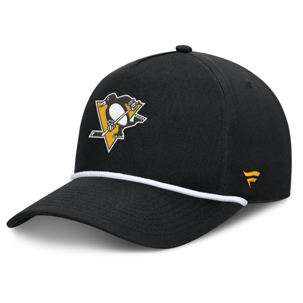 NHL Pittsburgh Penguins Fanatics Authentic Pro Rink Roper A-Frame Adjustable Hat - Black