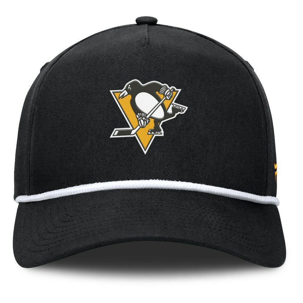 NHL Pittsburgh Penguins Fanatics Authentic Pro Rink Roper A-Frame Adjustable Hat - Black