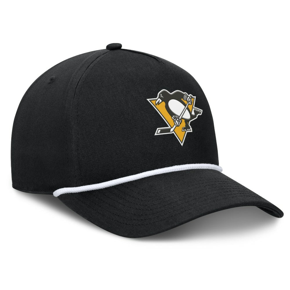 NHL Pittsburgh Penguins Fanatics Authentic Pro Rink Roper A-Frame Adjustable Hat - Black